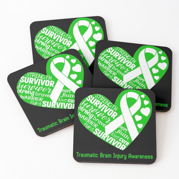 Item preview, Traumatic Brain Injury Heart Support Traumatic Brain Injury Warrior Fighting designed and sold by GennieShop.