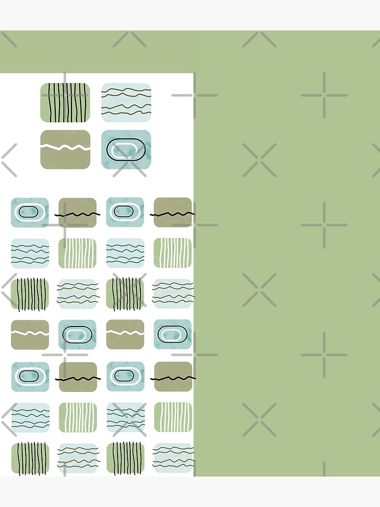 Thumbnail 3 of 3, Backpack, Mid Century Modern Olive and Teal Pattern designed and sold by CarlaBaremb.
