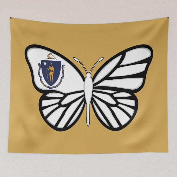 Item preview, State of Massachusetts Flag Butterfly 2 designed and sold by Gsallicat.