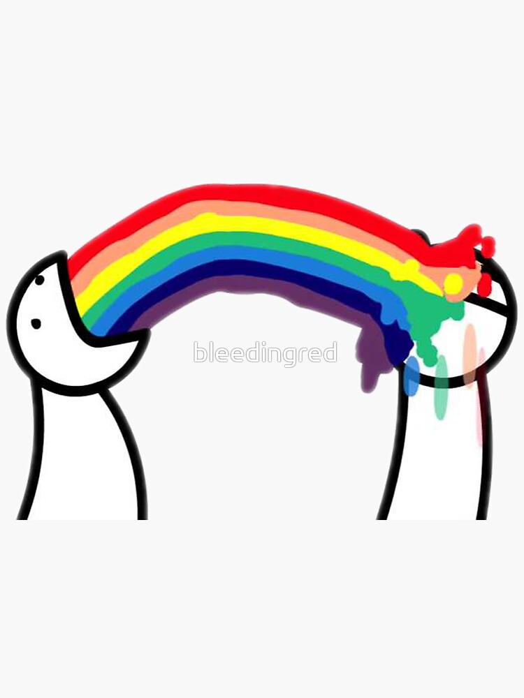 "Rainbows ASDF Movies" Sticker for Sale by bleedingred Redbubble