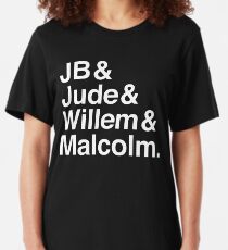 A LITTLE LIFE book JB & Jude & Willem & Malcolm (in white) Slim Fit T-Shirt