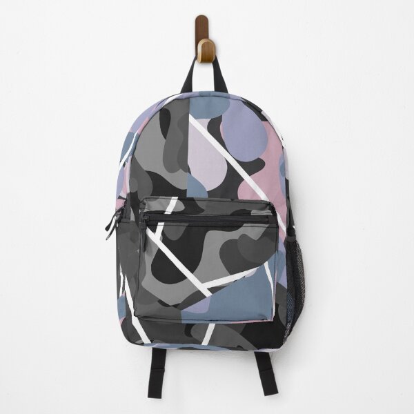 Item preview, Camouflage Hexagon - Pink Purple Blue Negative Space Camo hexagon with a Grey Camo Hexagon designed and sold by T-RAZR.