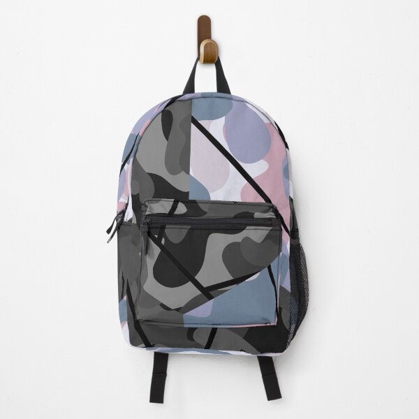 Item preview, Camouflage Hexagon - Pink Purple Blue Negative Space Camo hexagon with a Grey Camo Hexagon and Black Background designed and sold by T-RAZR.
