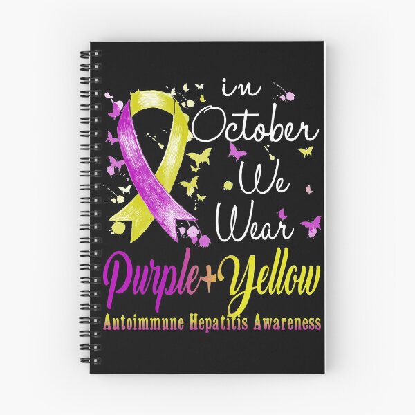 Item preview, In October We Wear Purple & Yellow Ribbon Autoimmune Hepatitis Awareness designed and sold by largellie.