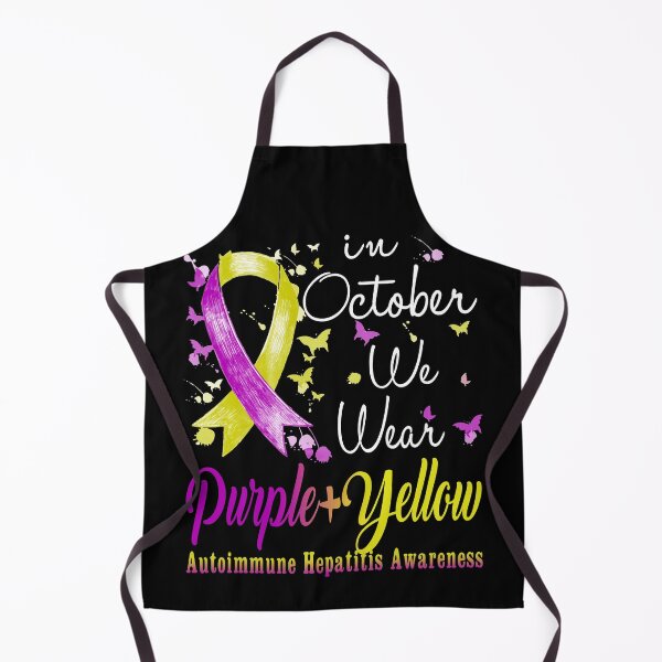 Item preview, In October We Wear Purple & Yellow Ribbon Autoimmune Hepatitis Awareness designed and sold by largellie.