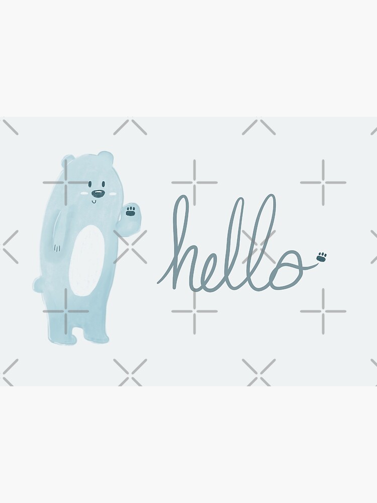 Thumbnail 3 of 3, Canvas Print, Blue Bear - watercolor Bear illustration designed and sold by Fatamimosh.