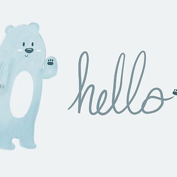 Artwork thumbnail, Blue Bear - watercolor Bear illustration by Fatamimosh