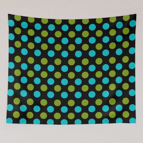 Item preview, Patrón de lunares verde y azul retro designed and sold by ChelleCreate.