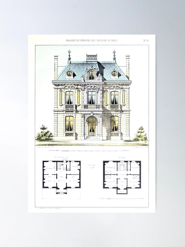 france vintage 邸宅のデッサン fposter,large,wall_texture,