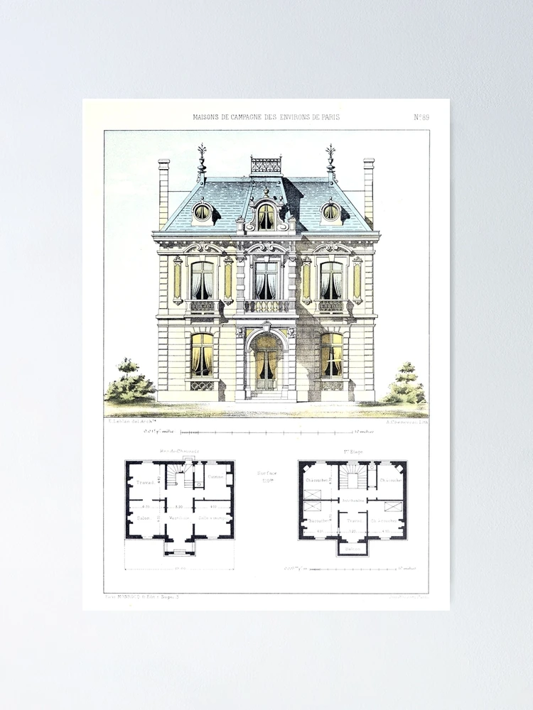 france vintage 邸宅のデッサン fposter,small,wall_texture,