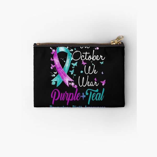 Item preview, In October We Wear Purple & Teal Ribbon Premature Birth Awareness designed and sold by largellie.
