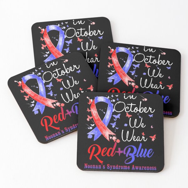 Item preview, In October We Wear Red & Blue Ribbon Noonan's Syndrome Awareness designed and sold by largellie.