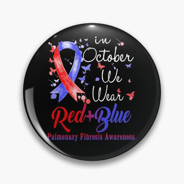 Item preview, In October We Wear Red & Blue Ribbon Pulmonary Fibrosis Awareness designed and sold by largellie.