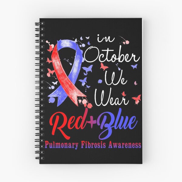 Item preview, In October We Wear Red & Blue Ribbon Pulmonary Fibrosis Awareness designed and sold by largellie.