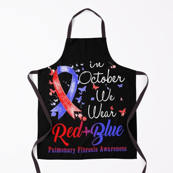 Item preview, In October We Wear Red & Blue Ribbon Pulmonary Fibrosis Awareness designed and sold by largellie.
