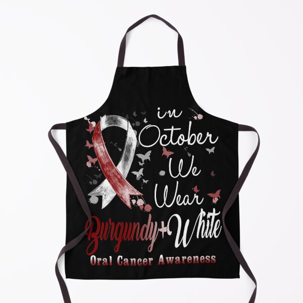Item preview, In October We Wear Burgundy & White Ribbon Oral Cancer Awareness designed and sold by largellie.