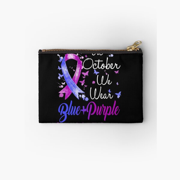 Item preview, In October We Wear Blue & Purple Ribbon Rheumatoid Arthritis Awareness designed and sold by largellie.