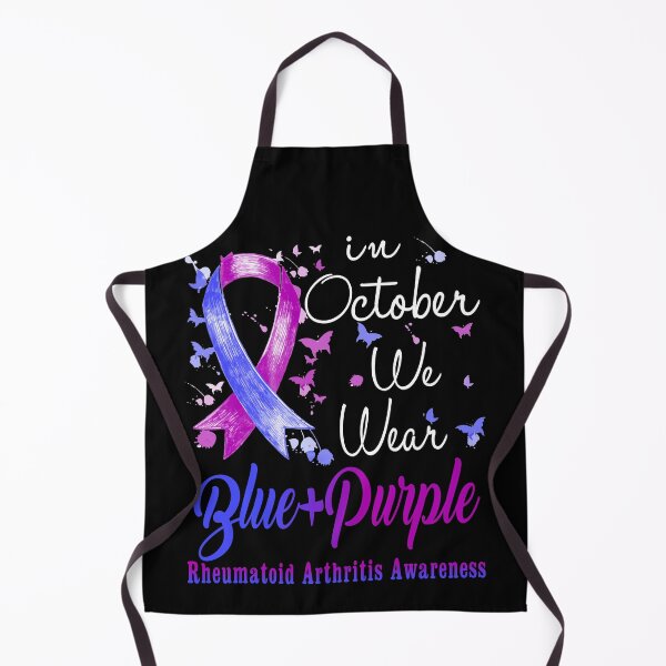 Item preview, In October We Wear Blue & Purple Ribbon Rheumatoid Arthritis Awareness designed and sold by largellie.