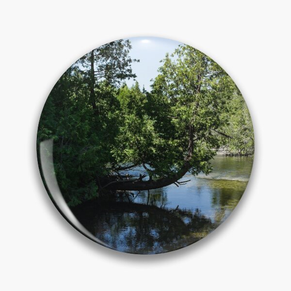 Item preview, The Crooked Cypress - Elegantly Bowed Tree, Curving Over a Crystal Clear River designed and sold by Georgia Mizuleva.