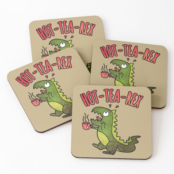 Item preview, Hot Tea Rex Funny Cute Dinosaur Pun (Dark Green) designed and sold by jufiokart.