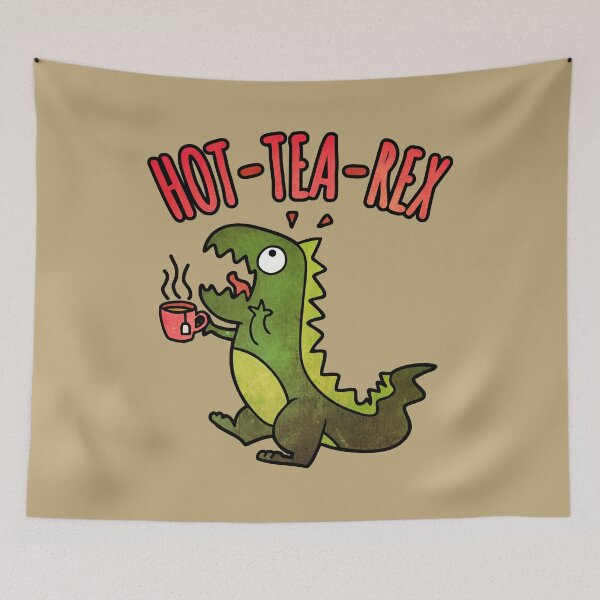Item preview, Hot Tea Rex Funny Cute Dinosaur Pun (Dark Green) designed and sold by jufiokart.