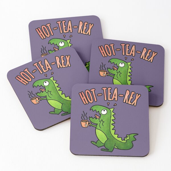 Item preview, Hot Tea Rex Funny Cute Dinosaur Pun (Light Green) designed and sold by jufiokart.
