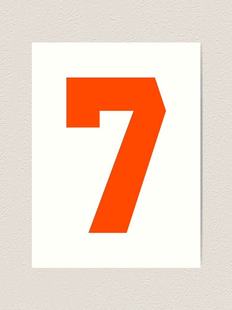 Number 7 Sports Orange | Art Print