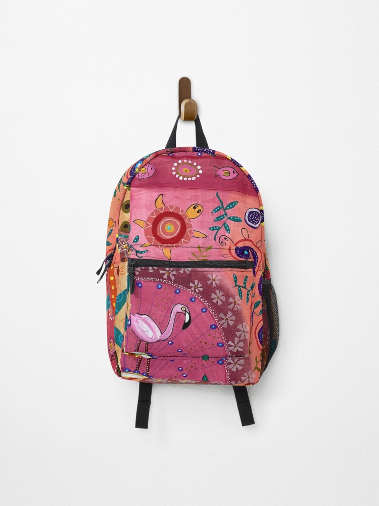 Thumbnail 1 of 3, Backpack, Flamingo Beach designed and sold by MagaliModoux.