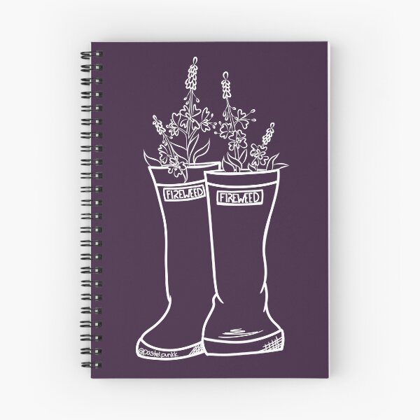 Item preview, Fireweed White Lineart Rain Boot designed and sold by Krystal  Thomas.