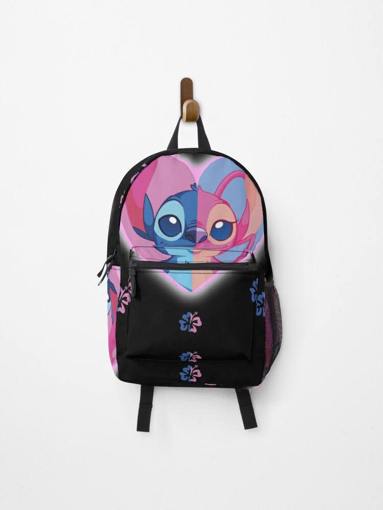 Disney Bundle Stitch School Supplies Bundle Lilo and Stitch School Bag Set  - 4 Pc Stitch Backpack for Girls with Monster Stickers, Hibiscus Stampers