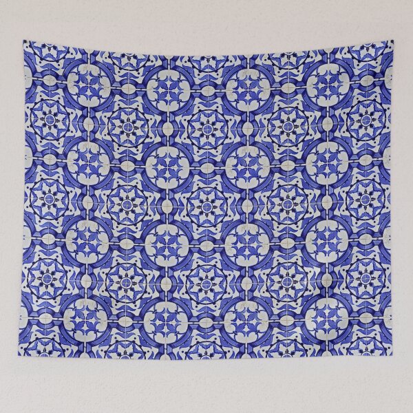 Item preview, Vintage Portuguese Decorative Blue Tile Pattern designed and sold by worldways.