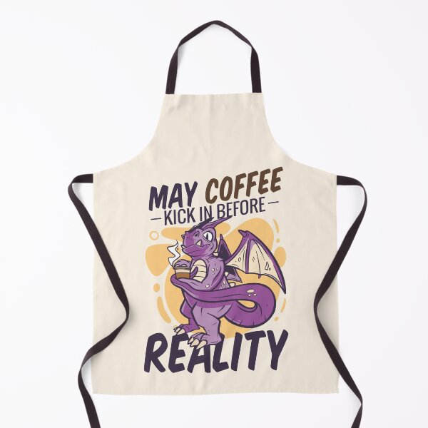 Item preview, Purple Dragon With Coffee Saying May Coffee Kick in Before Reality designed and sold by orionlodubyal.