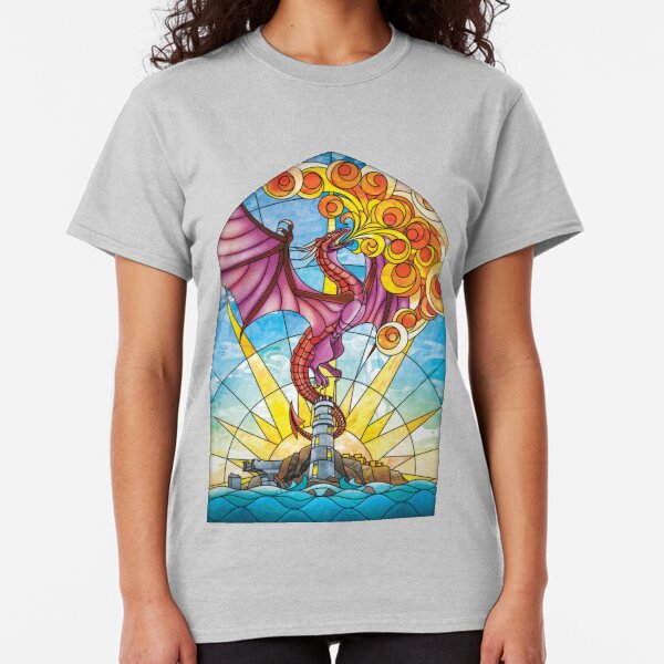The Fey Man Stained Glass Dragon Classic T-Shirt