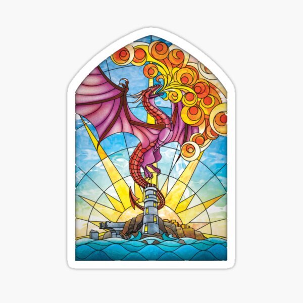 The Fey Man Stained Glass Dragon Sticker