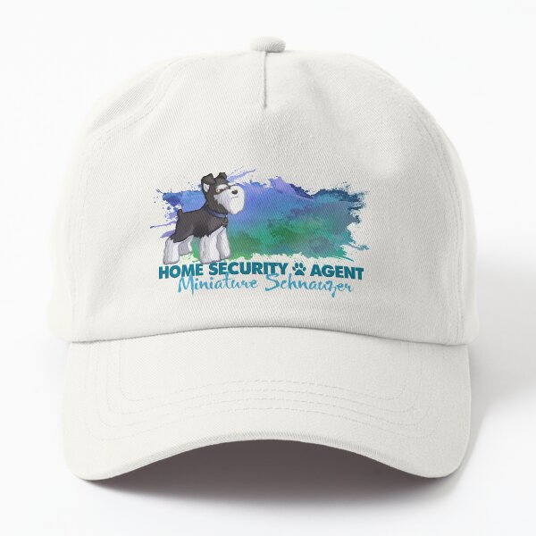 Miniature Schnauzer Puppy Dog as Home Security B&S Dad Hat
