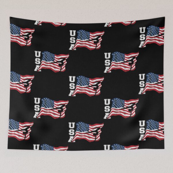 Item preview, Patriotic American USA Waving Flag Girls Gymnastics Sports  designed and sold by thaciasch.