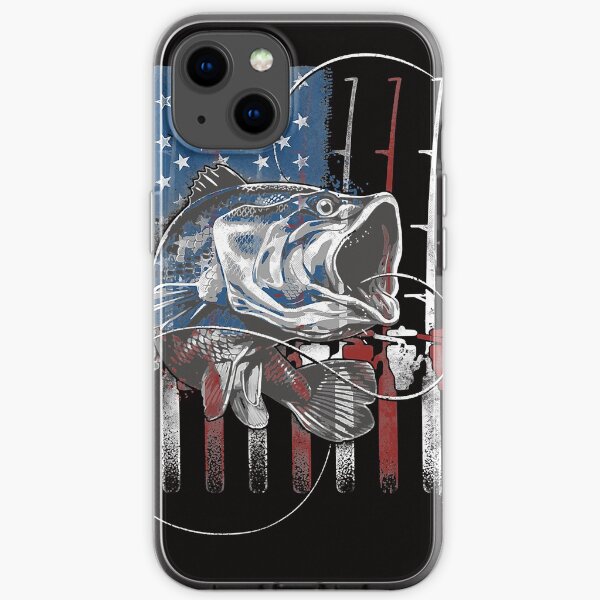 Fishing American Flag Vintage Bass Fisherman iPhone Soft Case