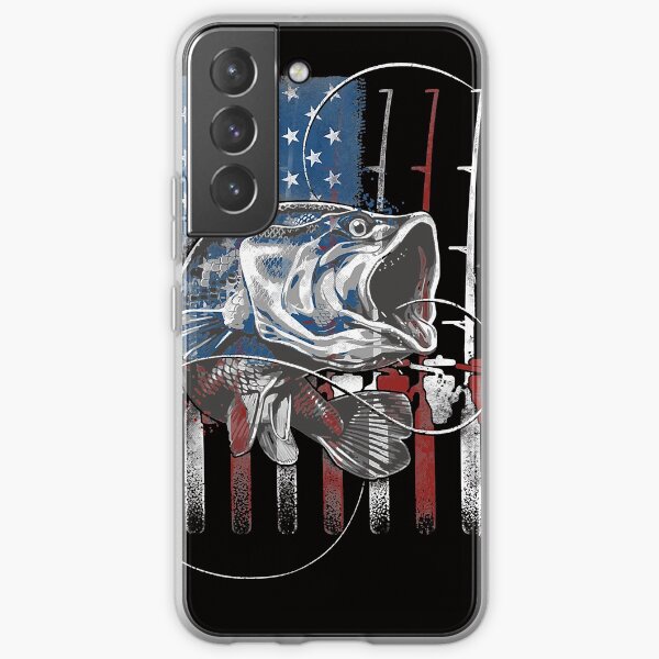 Fishing American Flag Vintage Bass Fisherman Samsung Galaxy Soft Case