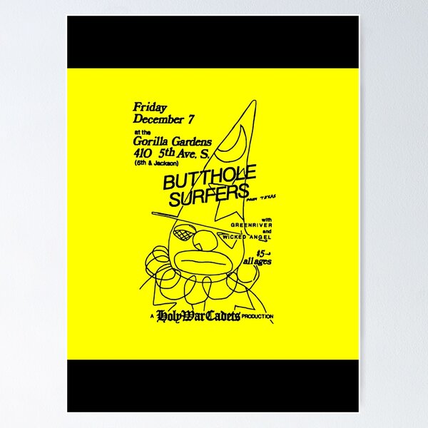 Item preview, Butthole Surfers, Green River, Wicked Angel Gig Promotional Poster.  designed and sold by deacetis.