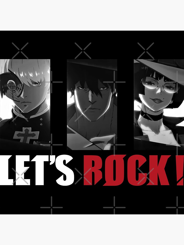 Monochrome Goldlewis Dickinson guilty gear strive let's rock from RedBubble