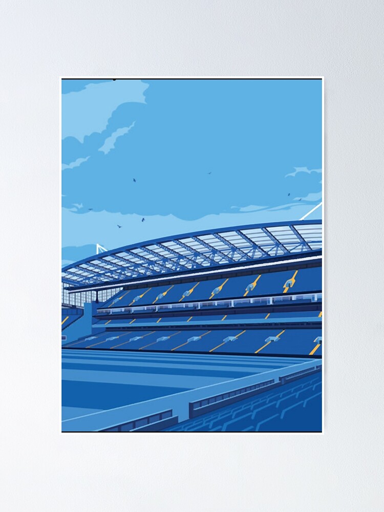 Chelsea, Stamford Bridge, retro art design print poster