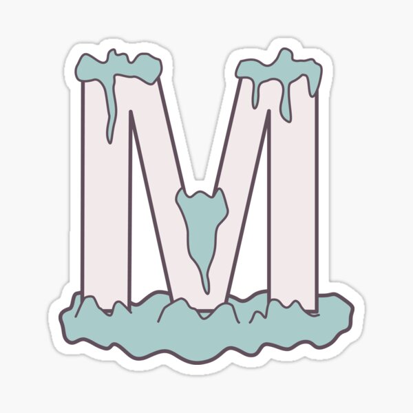 M illustrated alphabet letter Sticker