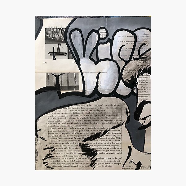 Worn street posters| Kiss | Graffiti wall | Pop art | Street-art aesthetics Photographic Print