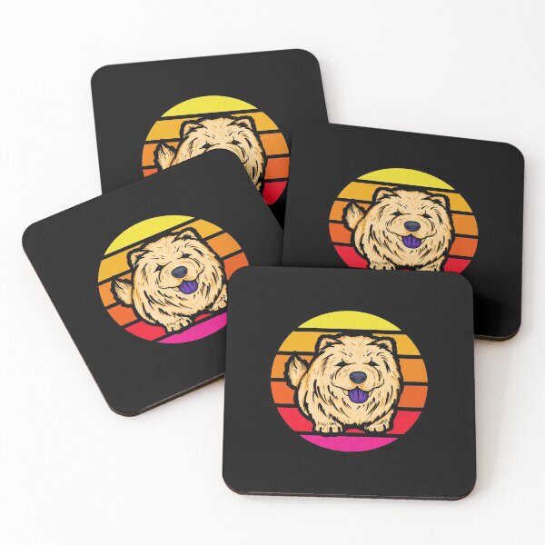 Item preview, Chubby chow chow dog with retro sunset  designed and sold by labrumitt.
