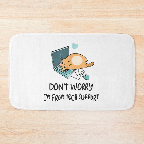 Item preview, Funny Saying Im From Tech Support Cute Cat With Computer T-Shirt designed and sold by tinhpham.