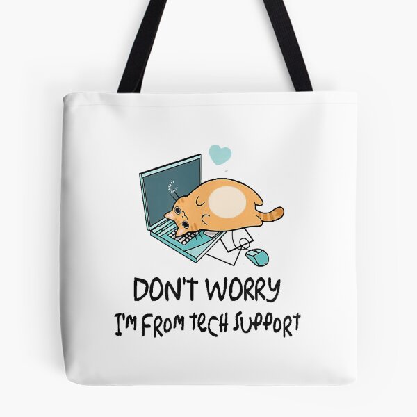 Item preview, Funny Saying Im From Tech Support Cute Cat With Computer T-Shirt designed and sold by tinhpham.