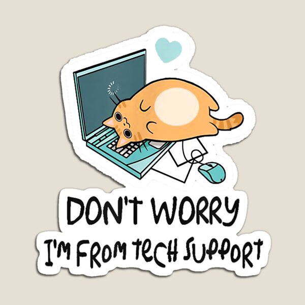 Item preview, Funny Saying Im From Tech Support Cute Cat With Computer T-Shirt designed and sold by tinhpham.