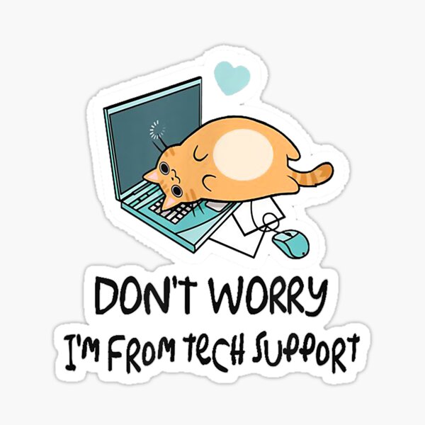 Item preview, Funny Saying Im From Tech Support Cute Cat With Computer T-Shirt designed and sold by tinhpham.