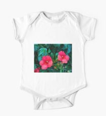Red flowers One Piece - Short Sleeve