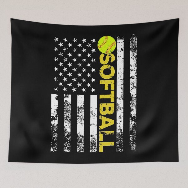 Item preview, American Flag Softball Team Gift designed and sold by ClareMadelane.